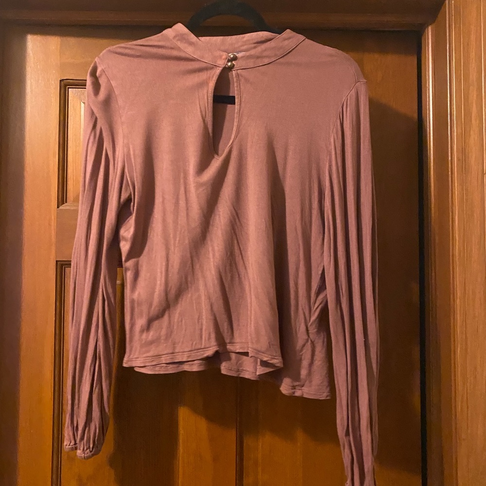Pink top with keyhole cutout